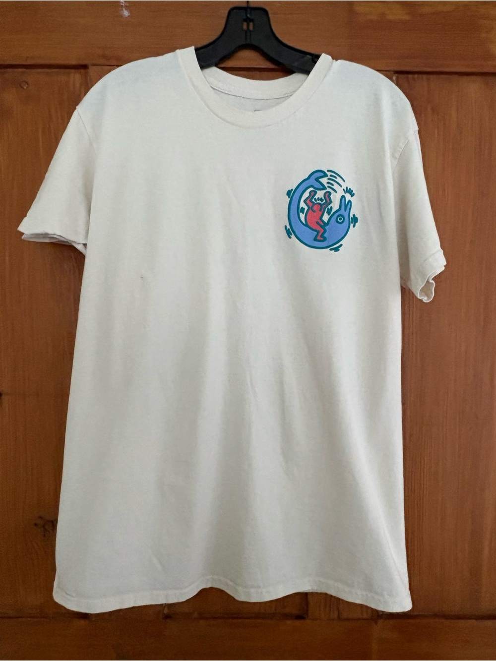 Vintage Keith Haring Ripple Junction Off White Cotton Art 1987 Tee Shirt M